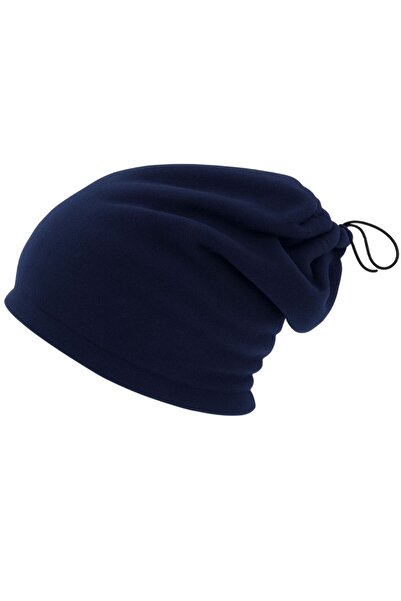 AXE SPORTSWEAR Lacivert Unisex Şapka Bere Olabilen İpli Polar Boyunluk