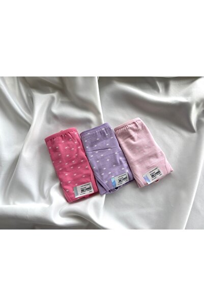 Berrak 11787 Pamuklu Pembe-Lila-Fuşya Normal Bel Kadın Külot 3'lü Paket