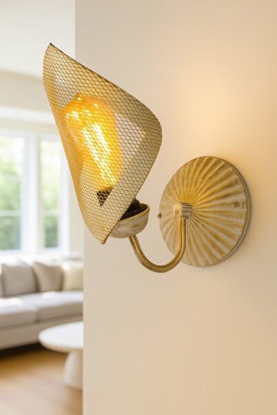 VENON Güven Avize Kırat Aplik Camlı Krem Sarı Patine 0050738