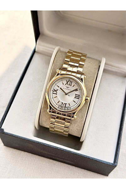 FERRO Sarı Çelik Kordon kadın Kol Saati FL21478AWT-B 3ATM Su Geçirmez 2 Yıl Garantili HediyePaketli