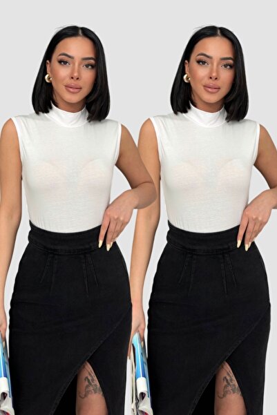 Lunamiratto Боди без ръкави от 2 части - Висококачествено бяло, за употреба