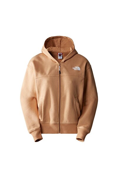 THE NORTH FACE W ESSENTIAL FZ Kadın Tam Fermuar Polar NF0A853VI0J1 Kahverengi-XS