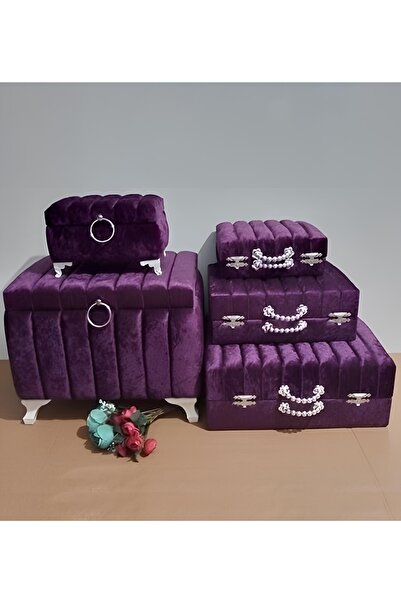 Sonem Çeyiz Sandık Gelin Damat Bavul Çanta Nişan Çeyiz Sandığı 5li 0571