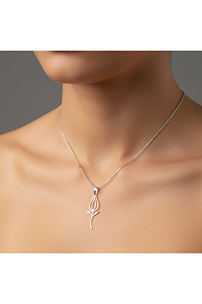 TabiTela 925 Ayar gümüş kolye lale SM5143