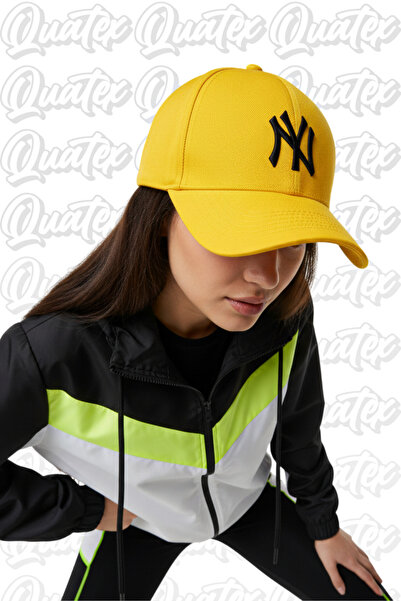 QUATEX Κεντητό καπέλο Ny New York – Κίτρινο 100% βαμβακερό μοντέλο Unisex Gabardine