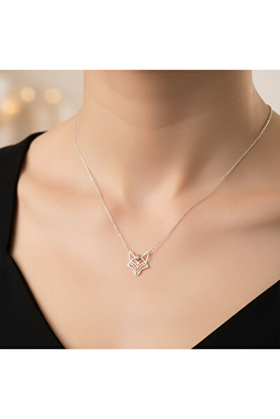 TabiTela 925 Ayar gümüş kolye tilki SM1958