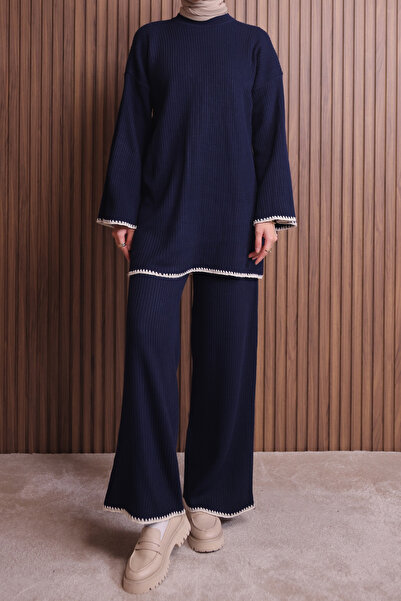 Balenbi Γυναικείο Σετ Πλεκτό Ισπανικό Μανίκι Τζιλάτο oversized Ράβδων 1147