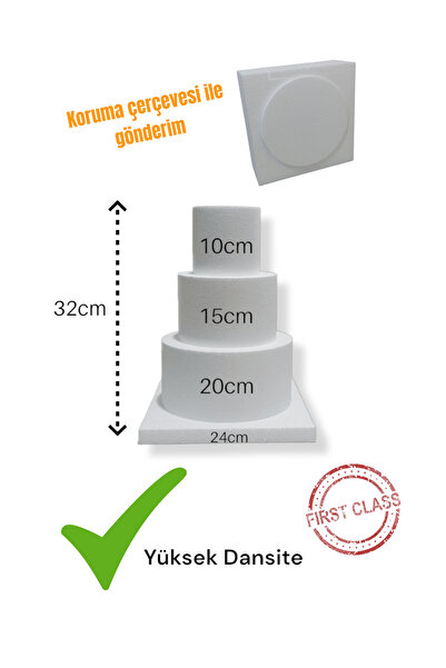 Strafor Maket Pasta 3 Katlı ve altlık (20,15 Ve 10cm)