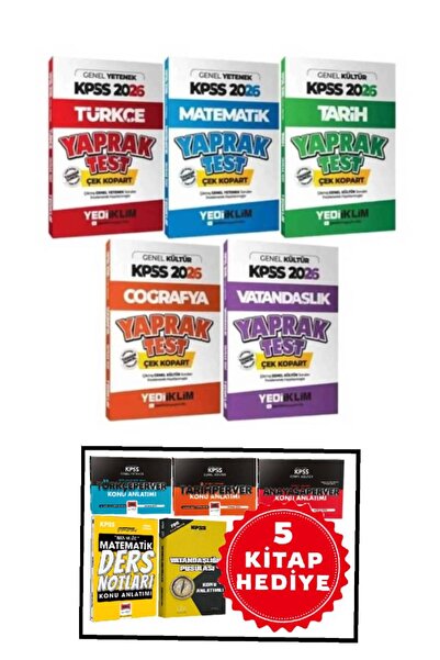 Yediiklim Yayınları Kpss 2026 Türkçe Matematik Tarih Coğrafya Vatandaşlık Yap...