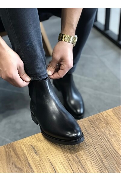 BENGAL Black Davies 100% γνήσιο δέρμα Εγγύηση Μαύρες ανδρικές μπότες