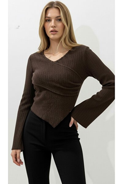 peri tower ΝΕΟ ΠΡΟΪΟΝ Γυναικεία πλεκτή μπλούζα με λαιμόκοψη 0041