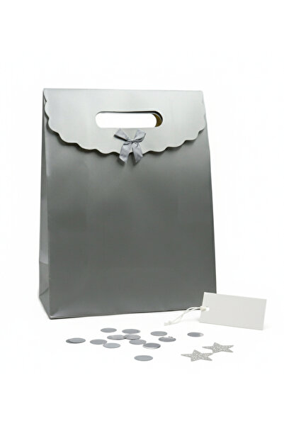 repro design 29x38 Büyük Boy Renkli Zarf Model Cırtlı Karton Çanta 1 Adet (Gümüş)