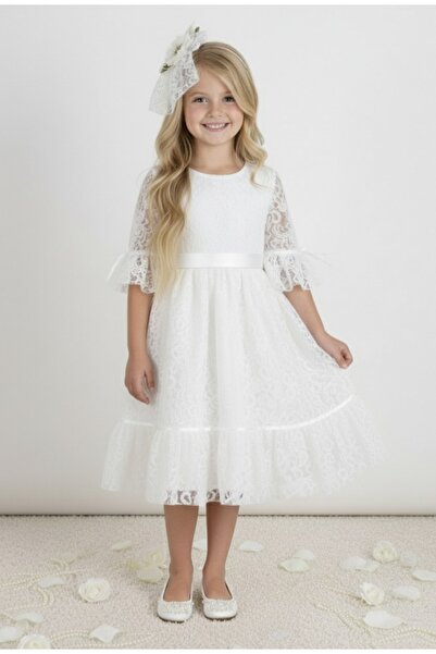 Şenkız Κοριτσίστικο φόρεμα με δαντέλα Princess Model για πάρτι γενεθλίων και φόρεμα ειδικών περιστάσεων