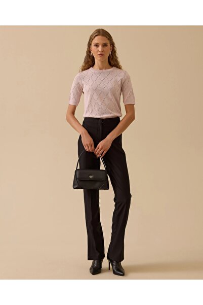 SEÇİL New Women's High Waist Leg Y Slit Full Length Trousers 10002521010039