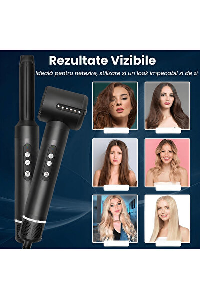 HADEX 7-in-1 Multistyler Hair Curler 1400W, 3 Temp & Speed Levels, Black