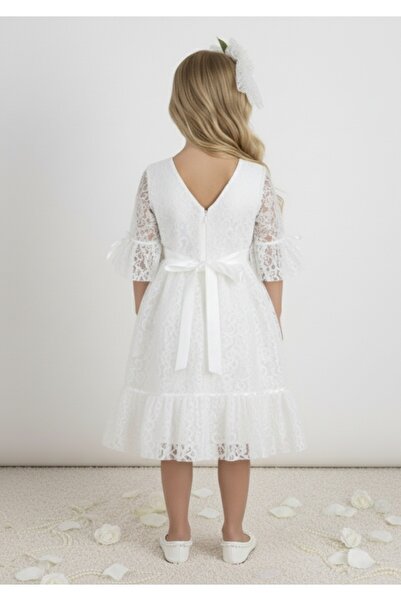 Şenkız Κοριτσίστικο φόρεμα με δαντέλα Princess Model για πάρτι γενεθλίων και φόρεμα ειδικών περιστάσεων