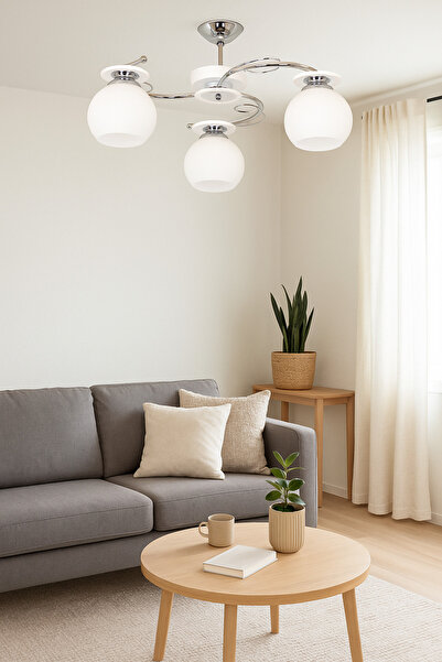 Genel Markalar Modern Spor Ilay Beyaz 3'lü Avize