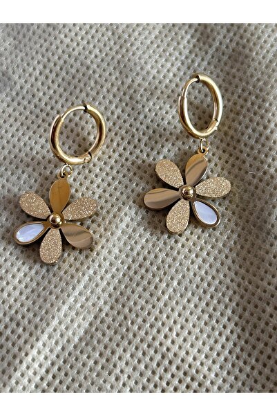 BİJUKO TAKI Stilinizi Parlatın أقراط متدلية على شكل زهرة، لون ذهبي وفضي، تصمي...