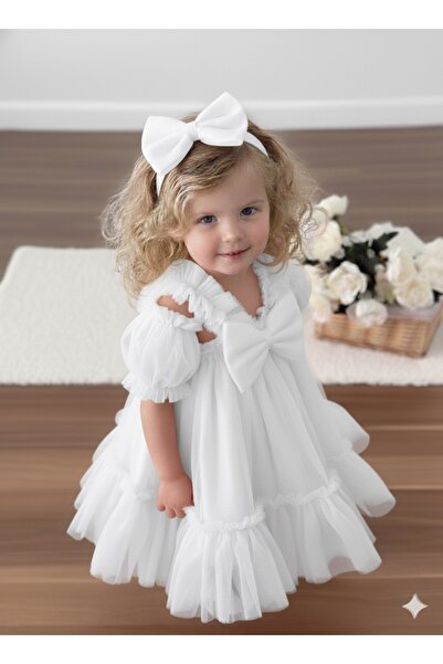 BİYA BABY فستان من التول الأبيض فستان مخصص فستان توتو