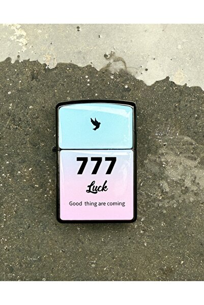 Duftpalm 777 Luck Good Things Are Coming Tasarımlı Benzinli Siyah Çakmak