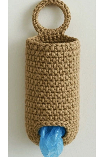 MARİANO VENANZİO Bohem Tarz El Yapımı Jüt Sepet – Poşet Saklama ve Düzenleme İçin - Rustik Poşetlik