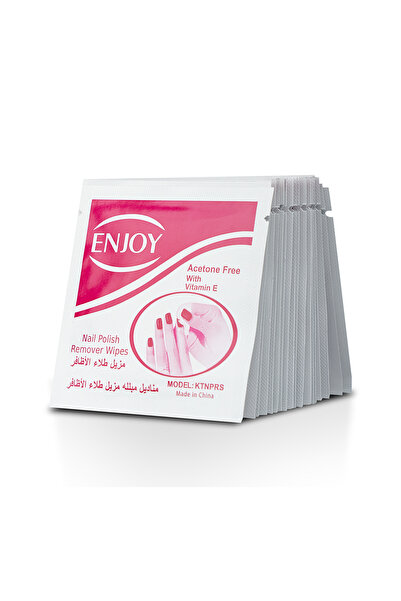 Enjoy Nail Polish Remover Wipes – 18 PCS – Acetone-Free with Vitamin E for Gentle Nail Ca