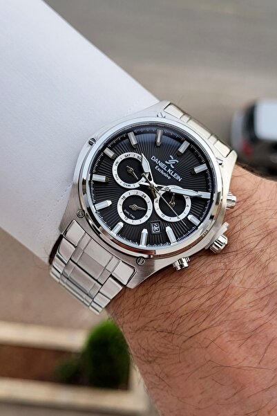 Daniel Klein Kadranı Siyah Kordonu Silver Renk 24 Ay Garantili 44 Mm Gösterge...