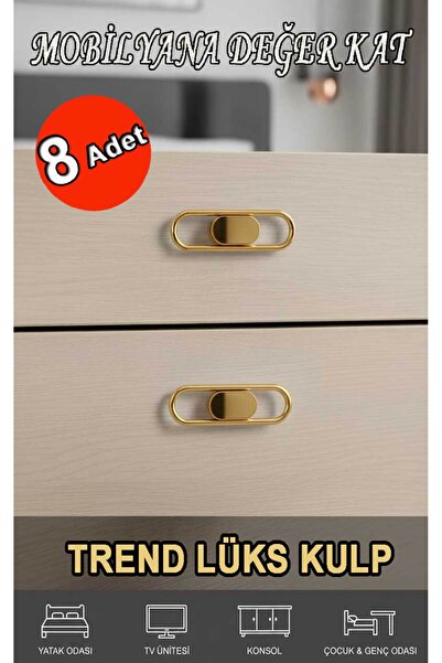 İMT AKSESUAR Lüks Trend (32 mm 8 Adet) Mobiya Yatak Odası Tv ünitesi Konsol Ç...