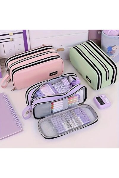 GlassySKY Multi-Section, Large Capacity Pencil Case Pen Holder Stationery for Primary School Middle School High School Students