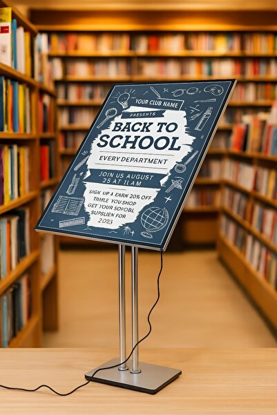 Grand City Media حامل لوحة LED | باللون الفضي والكروم