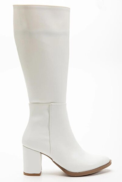 M&B COLLECT ΛΕΥΚΕΣ ΜΑΚΡΙΕΣ ΔΕΡΜΑΤΙΝΕΣ ΜΠΟΤΕΣ ΜΕ ΦΕΡΜΟΥΑΡ