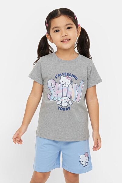 SANRIO Toddlers Girl 2 Piece Graphic Print T Shirt And Shorts Set, Multicolour