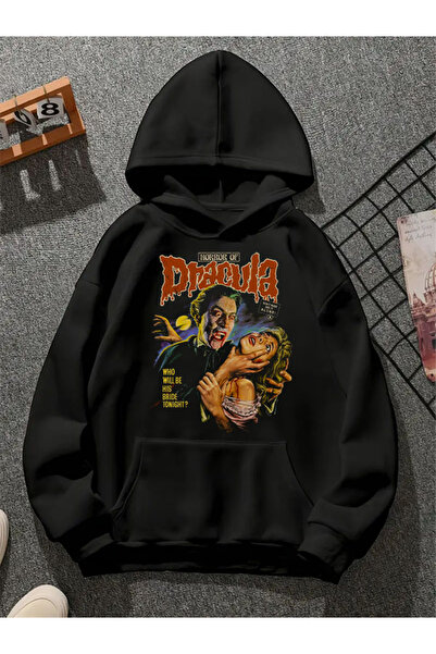 COMVİCHO سويت شيرت هورور أوف دراكولا مطبوع للجنسين