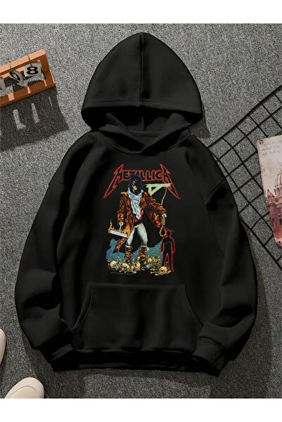 COMVİCHO سويت شيرت ميتاليكا7 مطبوع للجنسين