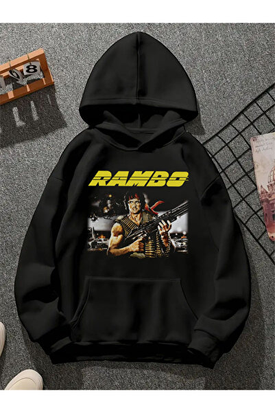 COMVİCHO سويت شيرت رامبو مطبوع للجنسين