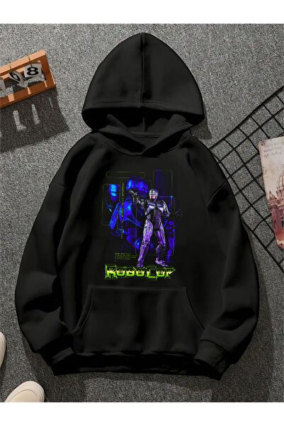 COMVİCHO سويت شيرت روبوكوب مطبوع للجنسين