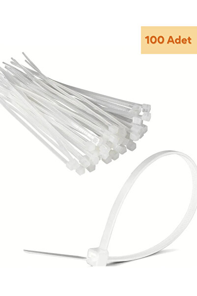 TAYEM Cırt Kelepçe, Kablo Bağı, Plastik Kelepçe 2.5 x 100 Mm, 100 Adet
