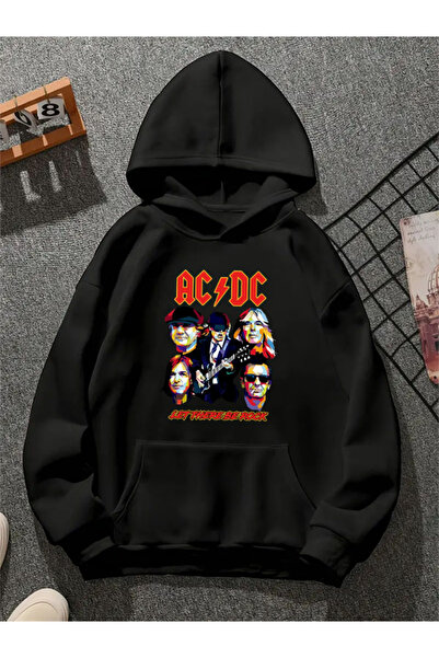 COMVİCHO سترة ACDCLettherebeRock مطبوع للجنسين