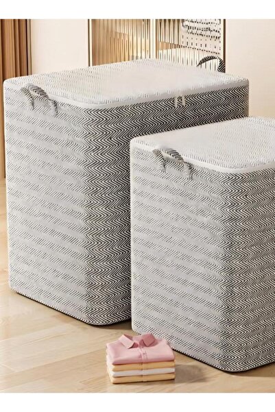 Generic 3pcs Large Capacity Storage Box with Zipper Cover and Handle, Dustproof Cube Storage Bins Sturdy Clo