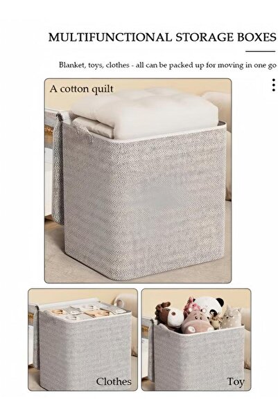 Generic 3pcs Large Capacity Storage Box with Zipper Cover and Handle, Dustproof Cube Storage Bins Sturdy Clo
