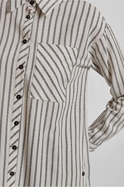 Alvina ÇİZGİLİ KETEN TUNİK 45714