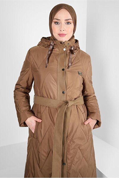 Alvina Hooded Belted Coat 90422