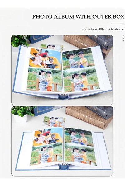 Generic 200-Pocket Foil Stamping Photo Album for 6-inch Photos (Blue)