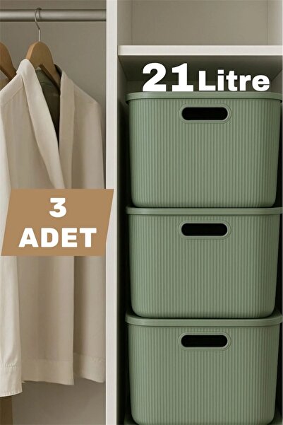 Bayev 3 штуки 21 л для зберігання зеленого багатоцільового шафи-органайзера д...