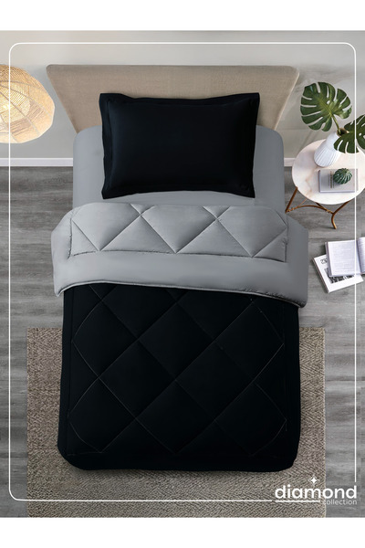 Donetella 2-Piece Comforter Set – Single Size 170x230 cm, Microfiber, Solid Quilted 350 Gsm Filling