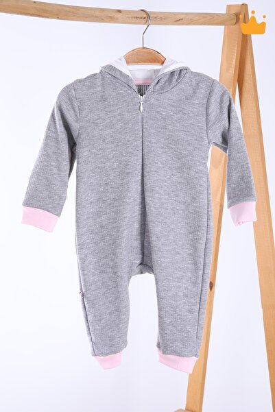 Babyhola Zippered Rabbit Eared Jumpsuit 5014