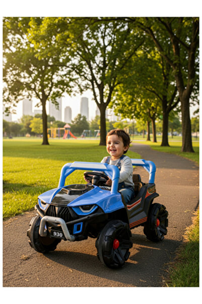 CAR سيارة كهربائية رباعية الدفع بمحركين وبطاريتين، RC 29-930-BLUE