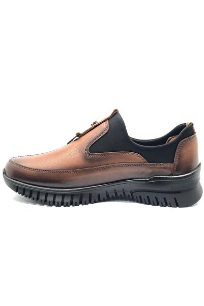 Venüs Pilea Genuine Leather Orthopedic Women's Casual Shoes Taba