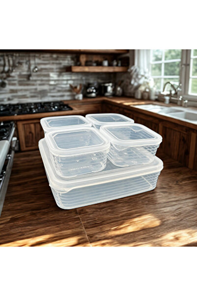 SUPERPUP Square 4+1 Breakfast Picnic Storage Container 1.6 Lt + 250ml X 4