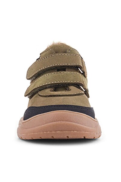 Rakerplus Genuine Leather Khaki Green Velcro Children's Sports Boots
